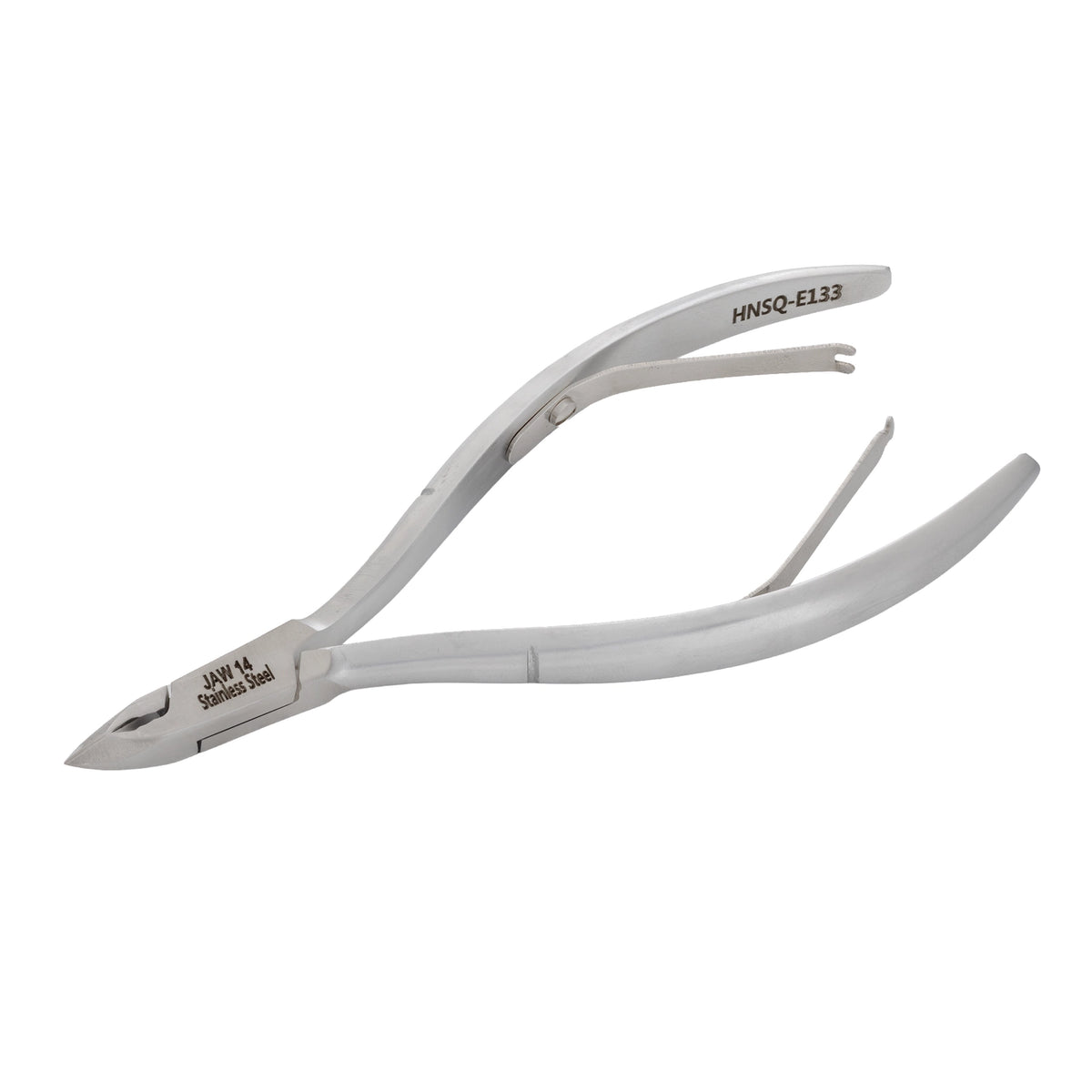 HNSQ-E133 Square Head , (Matt Grey), Jaw 14 , Double Spring Cuticle Nipper Stainless Steel 420