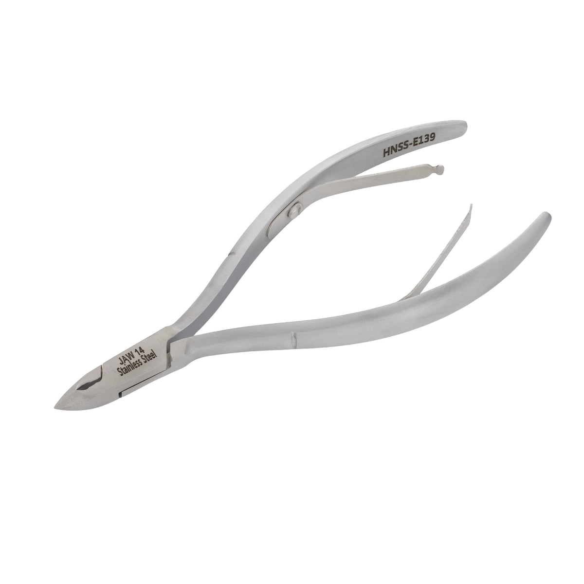 HNSS-E139 Semi-Square Head , (Matt Grey), Jaw 14 , Double Spring Cuticle Nipper Stainless Steel 420