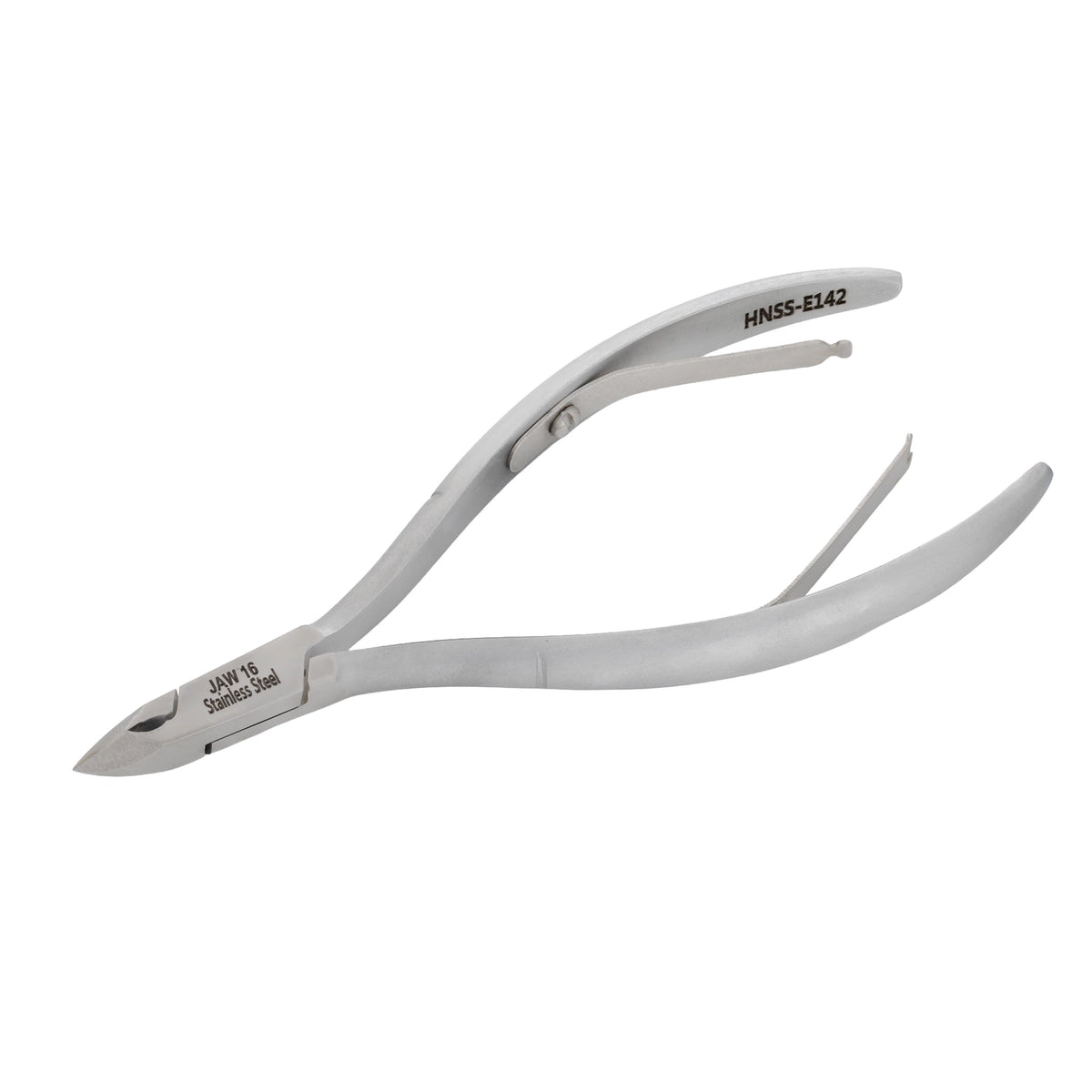 HNSS-E142 Semi-Square Head , (Matt Grey), Jaw 16 , Double Spring Cuticle Nipper Stainless Steel 420