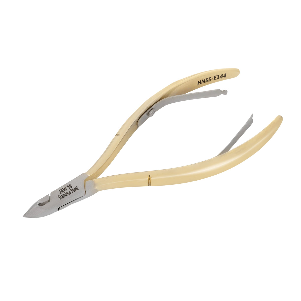 HNSS-E144 Semi-Square Head , (Half Gold), Jaw 16 , Double Spring Cuticle Nipper Stainless Steel 420