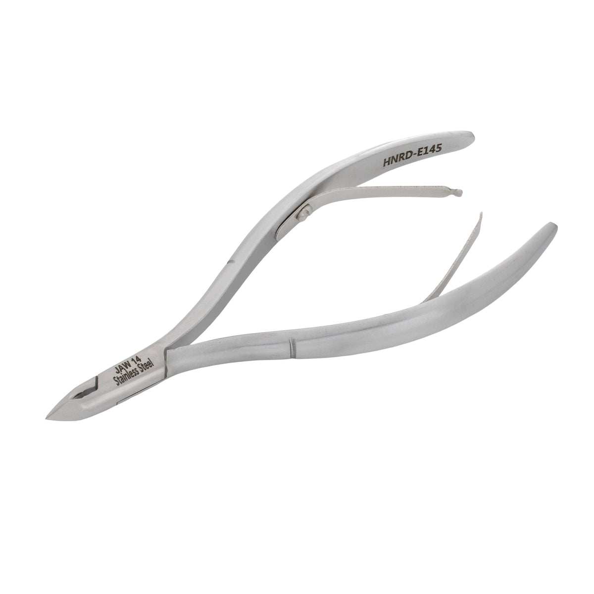HNRD-E145 Round Head , (Matt Grey), Jaw 14 , Double Spring Cuticle Nipper Stainless Steel 420
