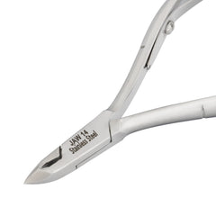 HNSS-D096 Semi-Square Head Cuticle Nipper, Jaw 14, Single Spring, Polish Grey, Stainless Steel 420