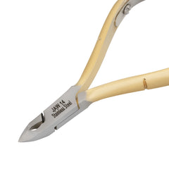 HNSQ-D105 Square Head , (Half Gold), Jaw 14 , Double Spring Cuticle Nipper Stainless Steel 420
