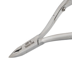 HNSS-E126 Semi-Square Head Cuticle Nipper, Jaw 14, Single Spring, Polish Grey, Stainless Steel 420