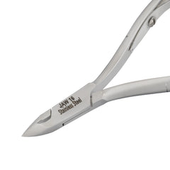 HNSS-E128 Semi-Square Head Cuticle Nipper, Jaw 16, Single Spring, Polish Grey, Stainless Steel 420