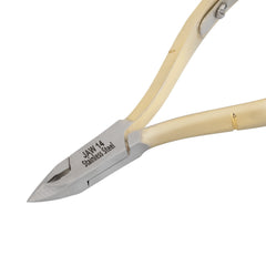 HNSQ-E135 Square Head , (Half Gold), Jaw 14 , Double Spring Cuticle Nipper Stainless Steel 420