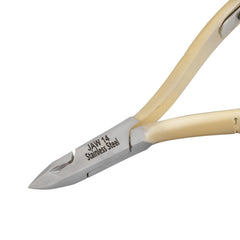 HNSS-E141 Semi-Square Head , (Half Gold), Jaw 14 , Double Spring Cuticle Nipper Stainless Steel 420