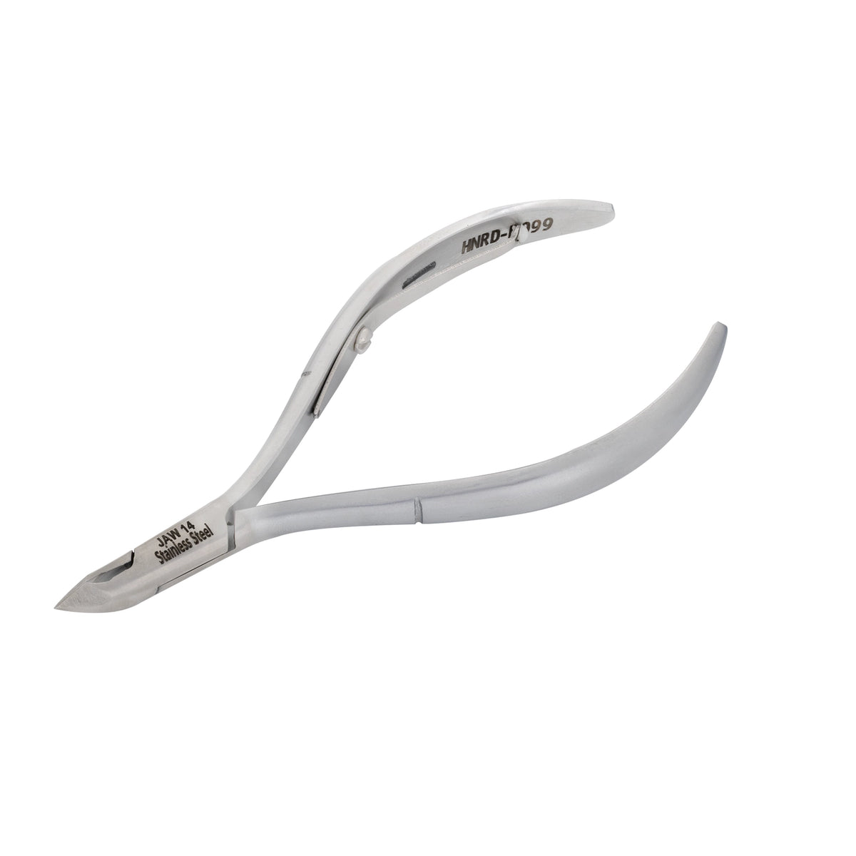 HNRD-D099 Round Head Cuticle Nipper, Jaw 14, Single Spring, Matt Grey, Stainless Steel 420