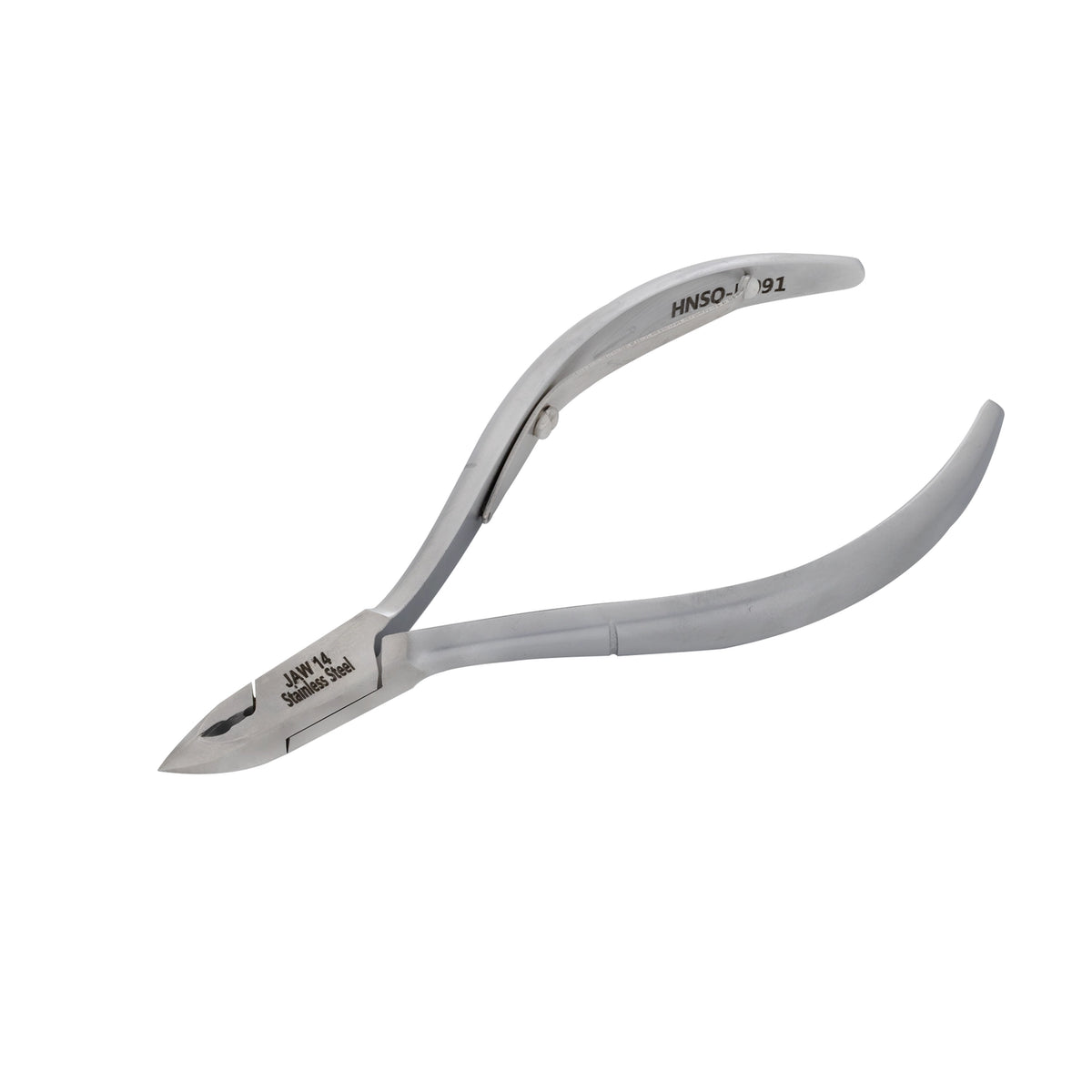 HNSQ-D091 Square Head HAAN Cuticle Nipper, Matt Grey, Jaw 14, Single Spring,Stainless Steel 420