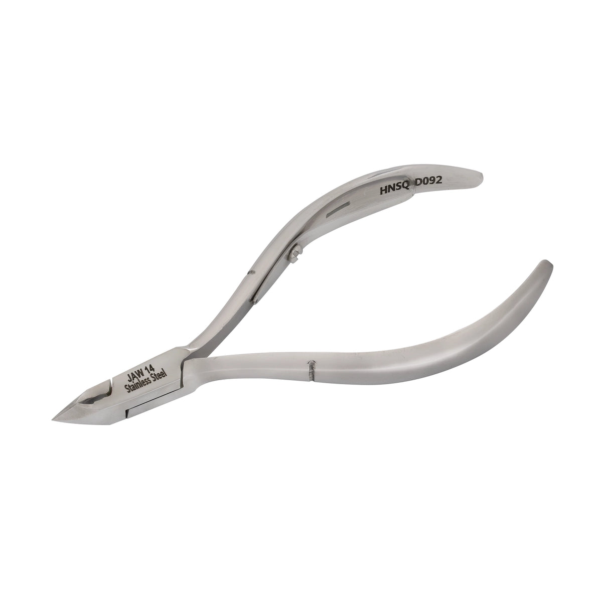 HNSQ-D092 Square Head Cuticle Nipper, Jaw 14, Single Spring, Polish Grey, Stainless Steel 420