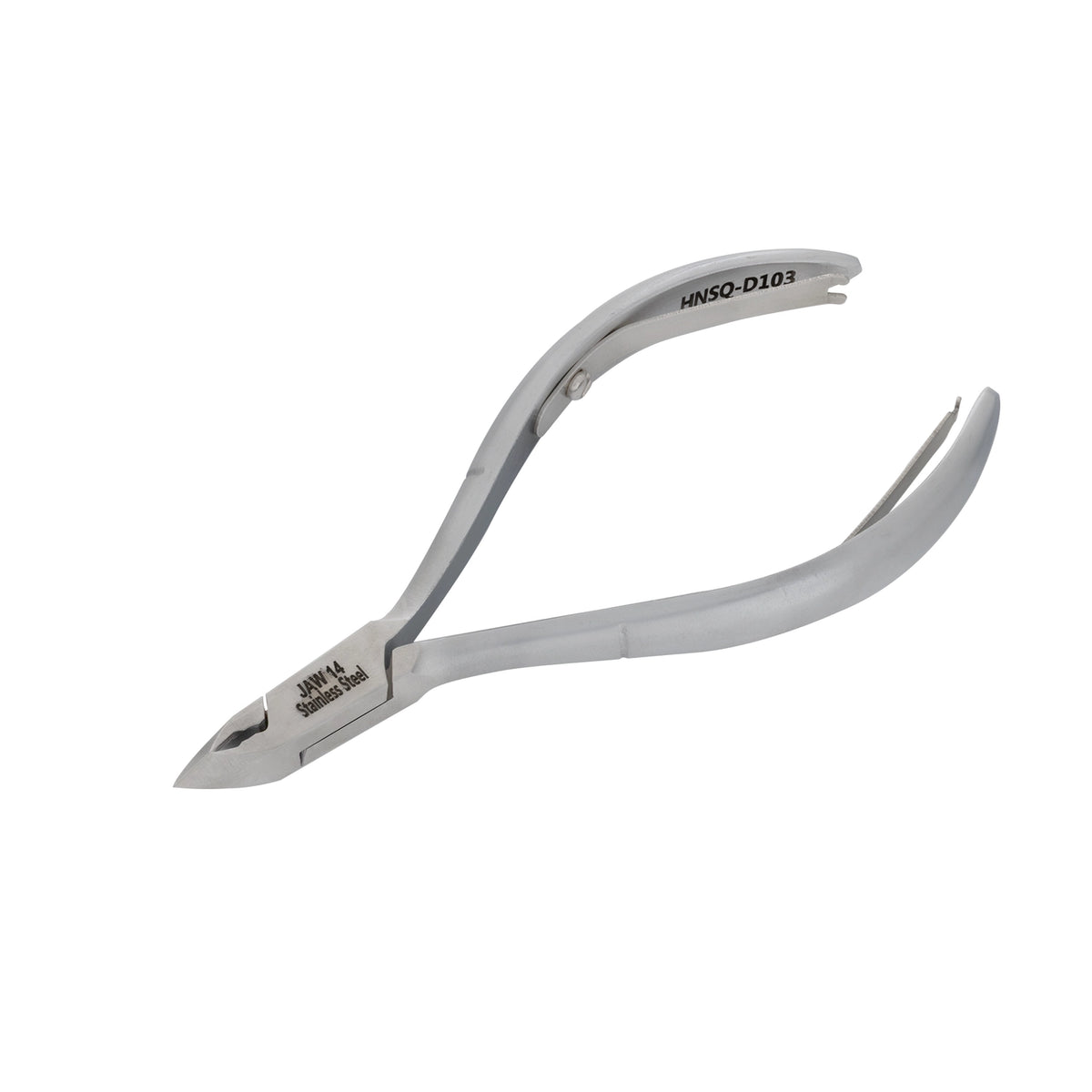 HNSQ-D103 Square Head , (Matt Grey), Jaw 14 , Double Spring Cuticle Nipper Stainless Steel 420