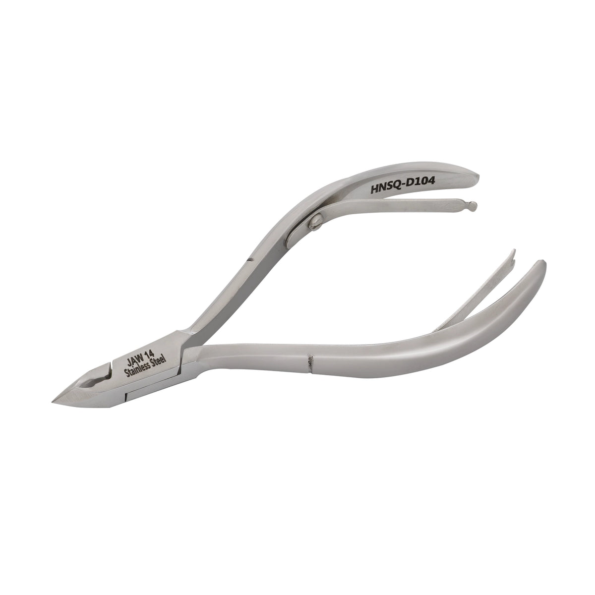 HNSQ-D104 Square Head , (Polish Grey), Jaw 14 , Double Spring Cuticle Nipper Stainless Steel 420