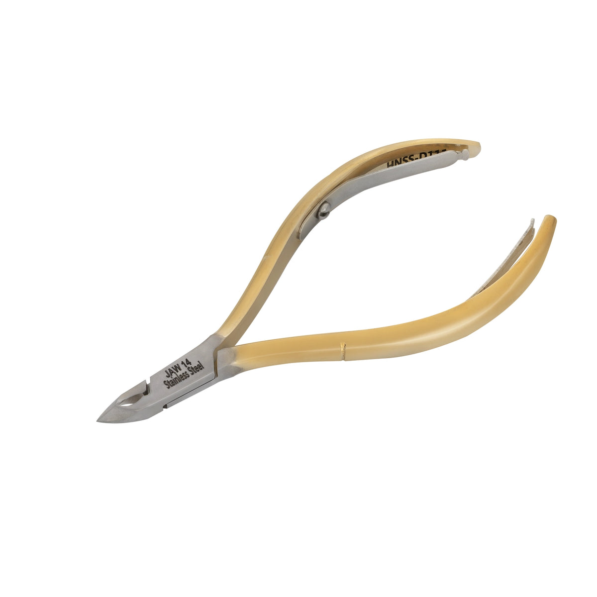 HNSS-D111  Semi-Square Head , (Half Gold), Jaw 14 , Double Spring Cuticle Nipper Stainless Steel 420