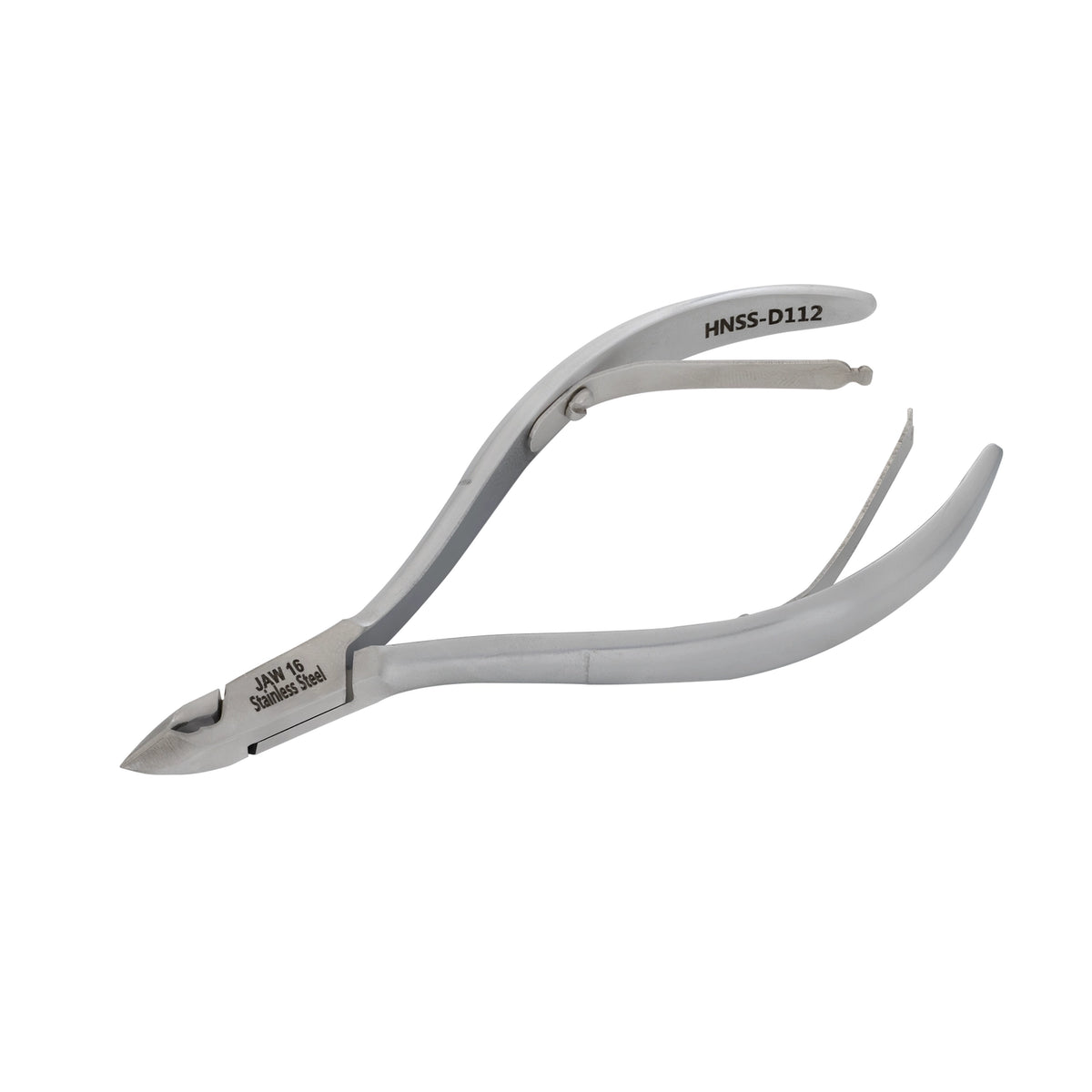 HNSS-D112 Semi-Square Head , (Matt Grey), Jaw 16 , Double Spring Cuticle Nipper Stainless Steel 420