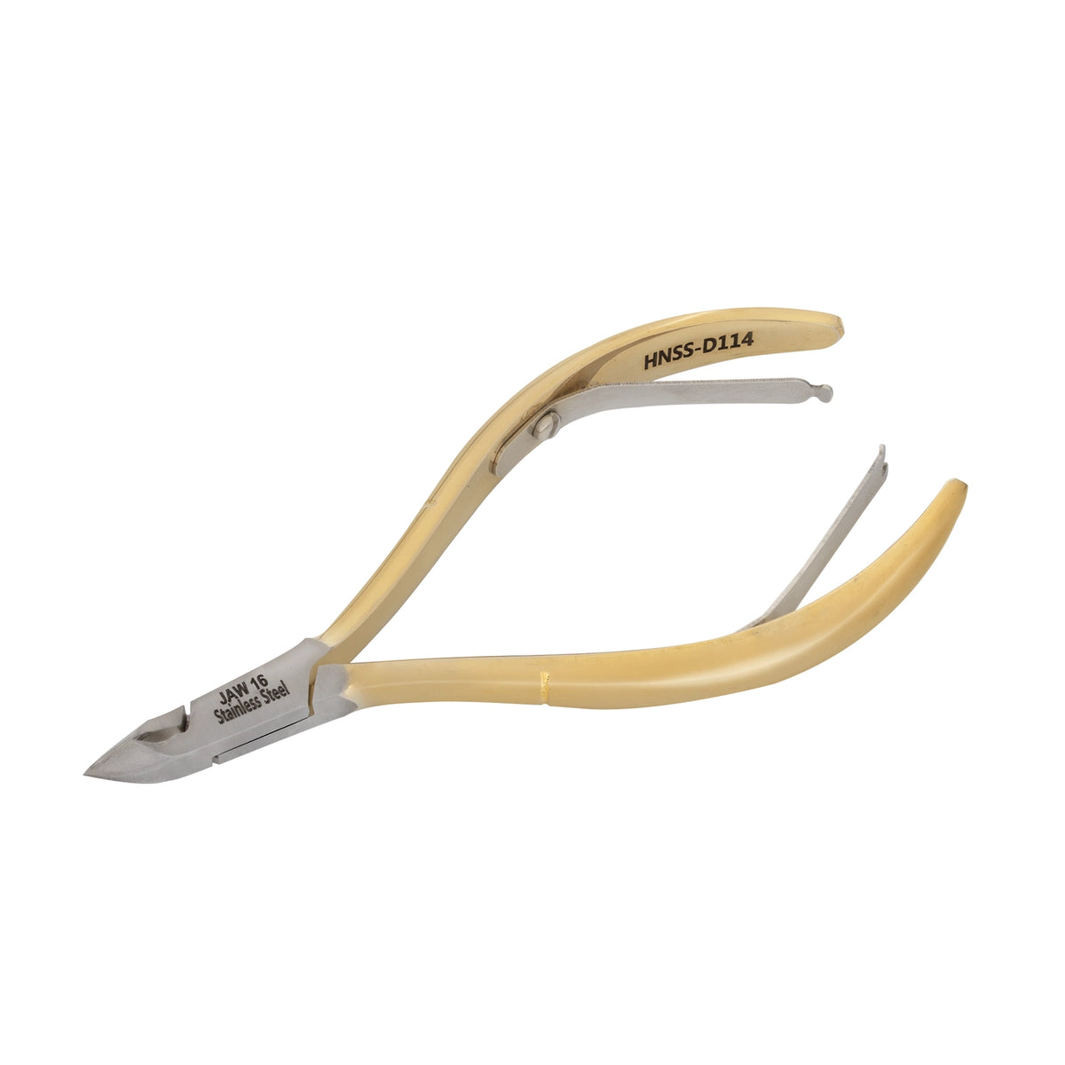 HNSS-D114 Semi-Square Head , (Half Gold), Jaw 16 , Double Spring Cuticle Nipper Stainless Steel 420