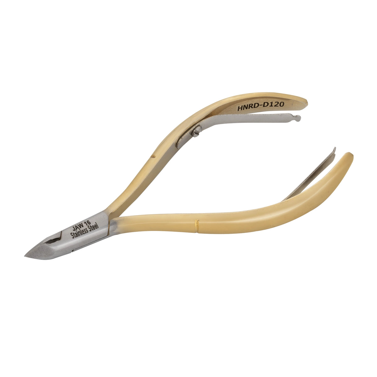 HNRD-D120 Round Head , (Half Gold), Jaw 16 , Double Spring Cuticle Nipper Stainless Steel 420
