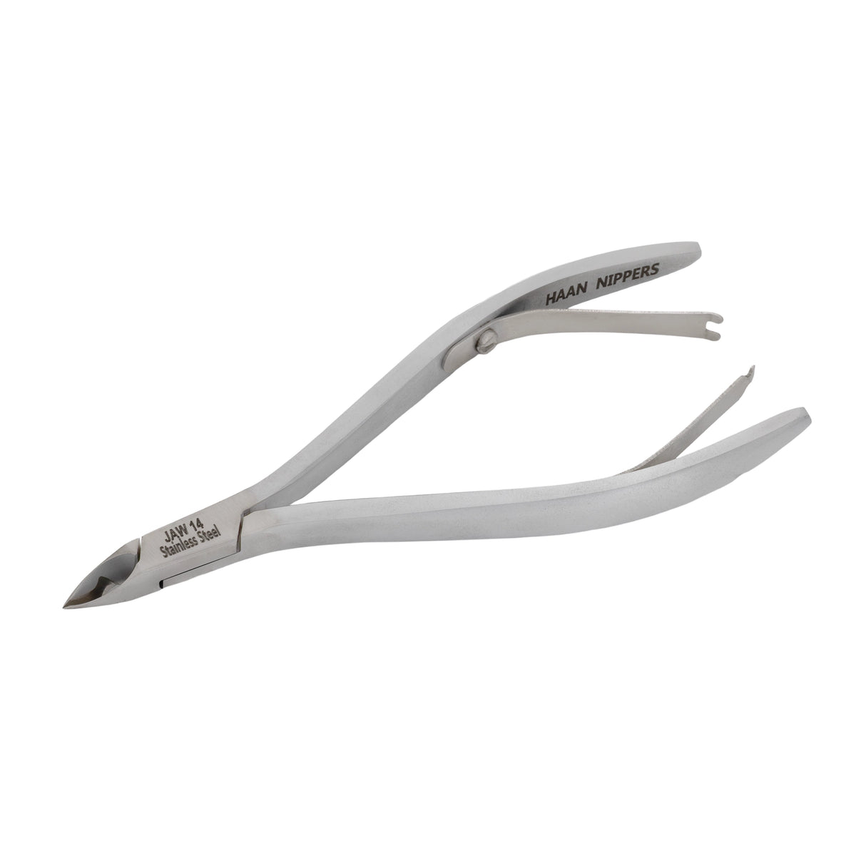 HNSQ-F163 Square Head , (Matt Grey), Jaw 14 , Double Spring Cuticle Nipper Stainless Steel 420