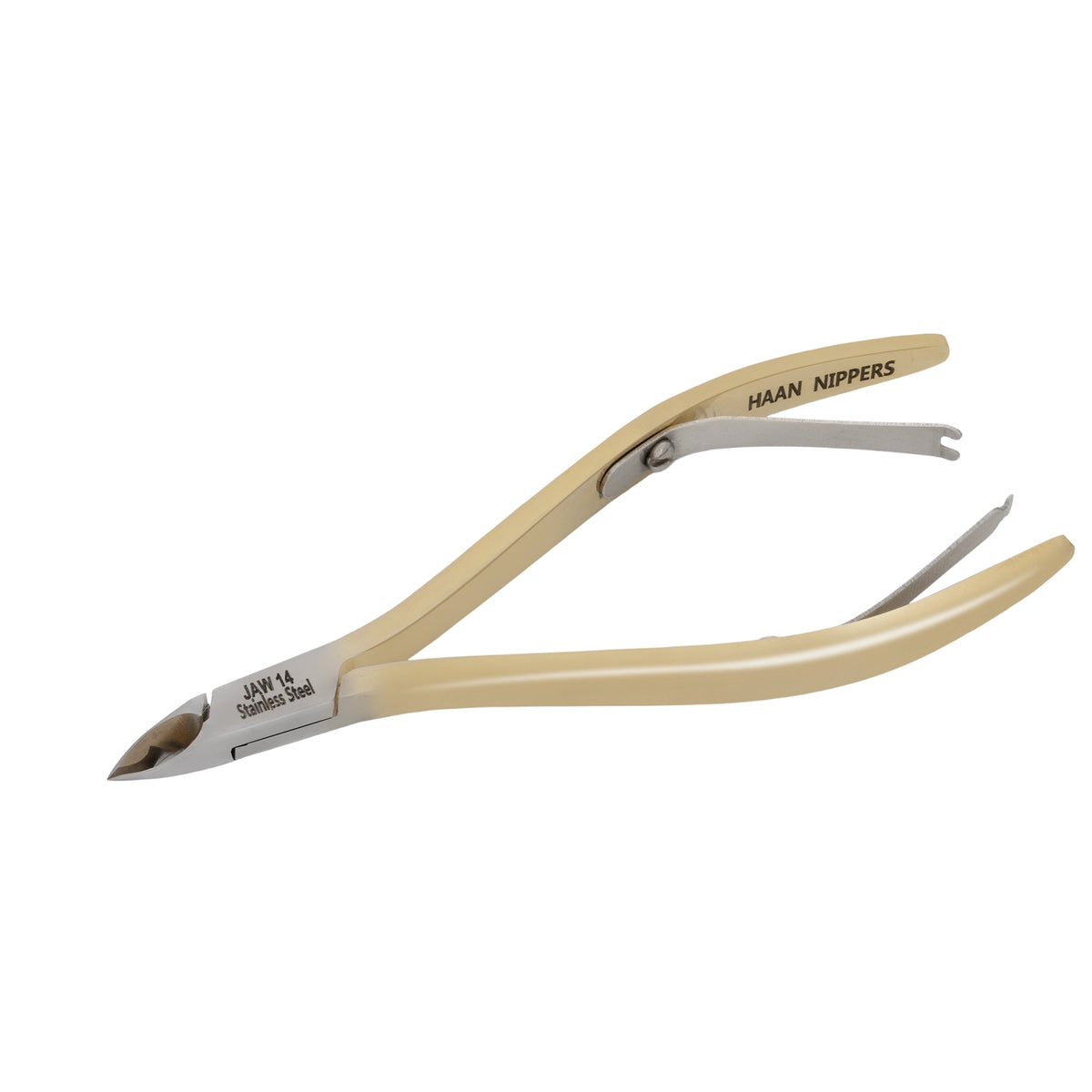 HNSQ-F165 Square Head , (Half Gold), Jaw 14 , Double Spring Cuticle Nipper Stainless Steel 420