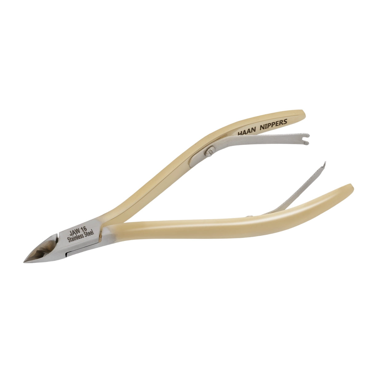 HNSQ-F168 Square Head , (Half Gold), Jaw 16 , Double Spring Cuticle Nipper Stainless Steel 420