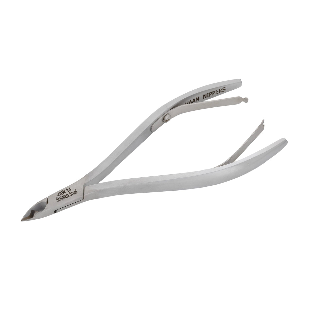 HNSS-F169 Semi-Square Head , (Matt Grey), Jaw 14 , Double Spring Cuticle Nipper Stainless Steel 420