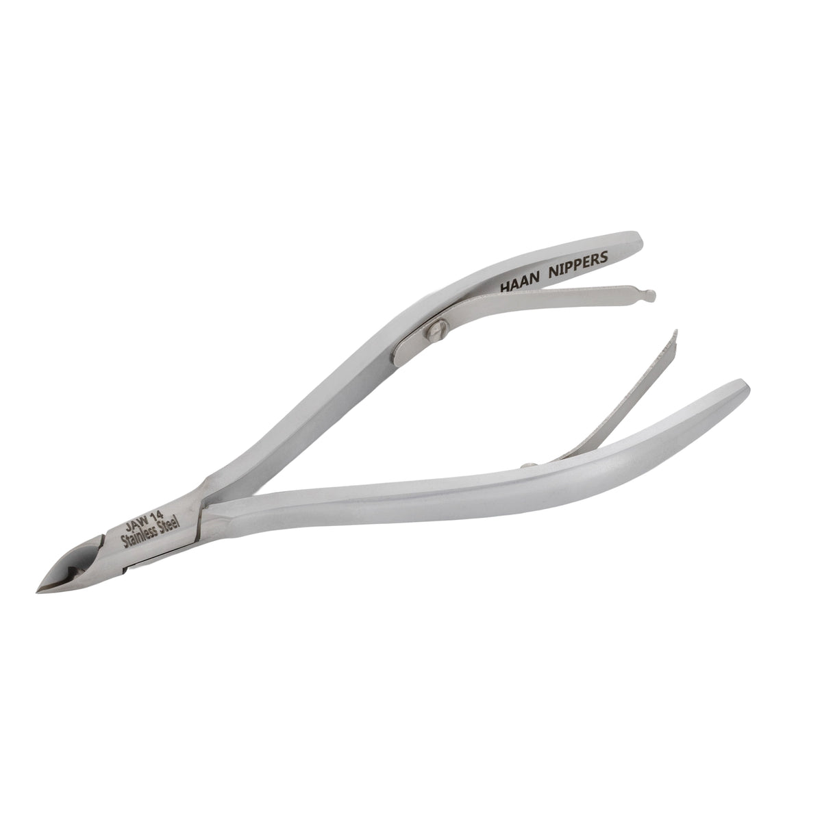 HNRD-F175 Round Head , (Matt Grey), Jaw 14 , Double Spring Cuticle Nipper Stainless Steel 420