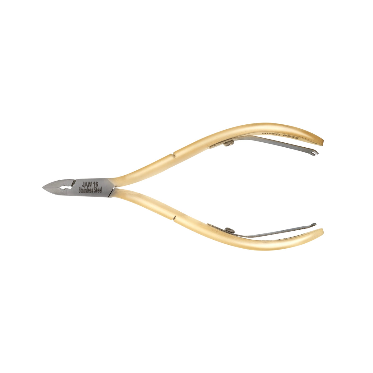HNSQ-B045 Square Head , (Half Gold), Jaw 14 , Double Spring Cuticle Nipper Stainless Steel 420