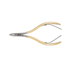 HNSS-C084 Semi-Square Head , (Half Gold), Jaw 16, Double Spring Cuticle Nipper Stainless Steel 420