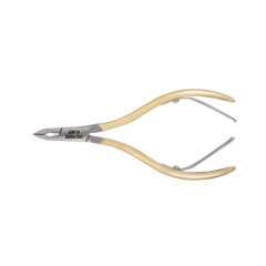 HNRD-C087 Round Head , (Half Gold), Jaw 14, Double Spring Cuticle Nipper Stainless Steel 420