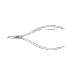 HNSS-E126 Semi-Square Head Cuticle Nipper, Jaw 14, Single Spring, Polish Grey, Stainless Steel 420