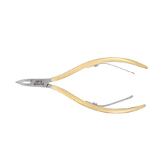 HNSQ-E135 Square Head , (Half Gold), Jaw 14 , Double Spring Cuticle Nipper Stainless Steel 420