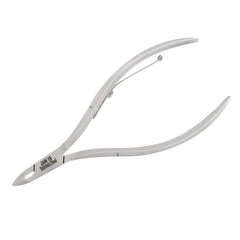 HNSS-E128 Semi-Square Head Cuticle Nipper, Jaw 16, Single Spring, Polish Grey, Stainless Steel 420