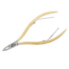 HNSQ-E135 Square Head , (Half Gold), Jaw 14 , Double Spring Cuticle Nipper Stainless Steel 420