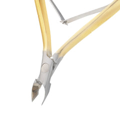 HNSS-B051 Semi-Square Head , (Half Gold), Jaw 14 , Double Spring Cuticle Nipper Stainless Steel 420