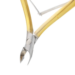 HNRD-B057 Round Head , (Half Gold), Jaw 14 , Double Spring Cuticle Nipper Stainless Steel 420