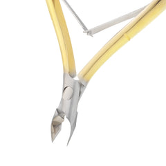 HNRD-B060 Round Head , (Half Gold), Jaw 16 , Double Spring Cuticle Nipper Stainless Steel 420