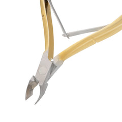 HNSQ-D105 Square Head , (Half Gold), Jaw 14 , Double Spring Cuticle Nipper Stainless Steel 420