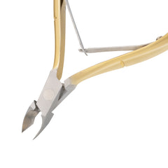 HNSQ-D108 Square Head , (Half Gold), Jaw 16 , Double Spring Cuticle Nipper Stainless Steel 420
