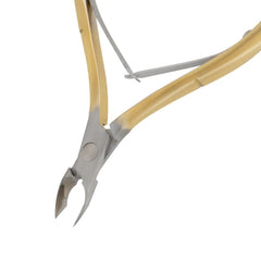 HNSS-D111  Semi-Square Head , (Half Gold), Jaw 14 , Double Spring Cuticle Nipper Stainless Steel 420