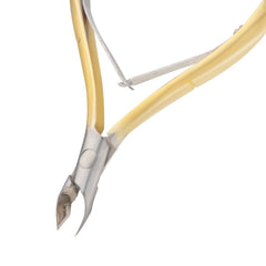 HNRD-D117 Round Head , (Half Gold), Jaw 14 , Double Spring Cuticle Nipper Stainless Steel 420