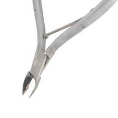 HNSS-E125 Semi-Square Head Cuticle Nipper, Jaw 14, Single Spring, Matt Grey, Stainless Steel 420