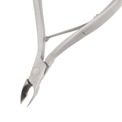 HNSS-E128 Semi-Square Head Cuticle Nipper, Jaw 16, Single Spring, Polish Grey, Stainless Steel 420