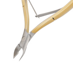 HNRD-E147 Round Head , (Half Gold), Jaw 14 , Double Spring Cuticle Nipper Stainless Steel 420