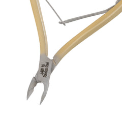HNSQ-F168 Square Head , (Half Gold), Jaw 16 , Double Spring Cuticle Nipper Stainless Steel 420