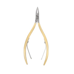 HNSQ-E135 Square Head , (Half Gold), Jaw 14 , Double Spring Cuticle Nipper Stainless Steel 420