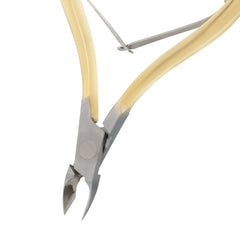 HNSQ-C075 Square Head , (Half Gold), Jaw 14, Double Spring Cuticle Nipper Stainless Steel 420