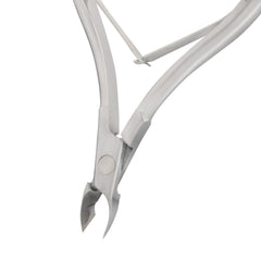 HNSS-C080 Semi-Square Head, (Polish Grey), Jaw 14, Double Spring Cuticle Nipper Stainless Steel 420