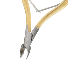 HNSS-C081 Semi-Square Head , (Half Gold), Jaw 14, Double Spring Cuticle Nipper Stainless Steel 420
