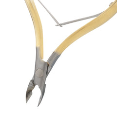 HNSS-C084 Semi-Square Head , (Half Gold), Jaw 16, Double Spring Cuticle Nipper Stainless Steel 420