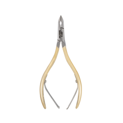 HNRD-C087 Round Head , (Half Gold), Jaw 14, Double Spring Cuticle Nipper Stainless Steel 420